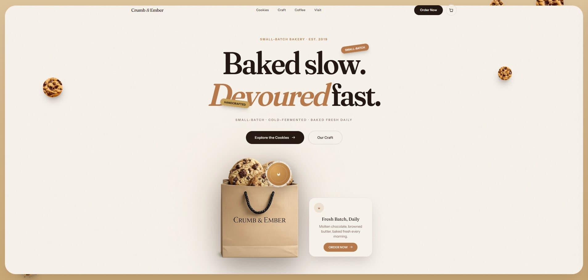 Crumb & Ember — landing page