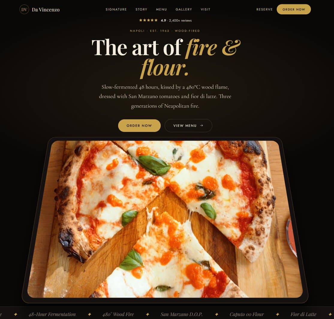 Da Vincenzo — landing page